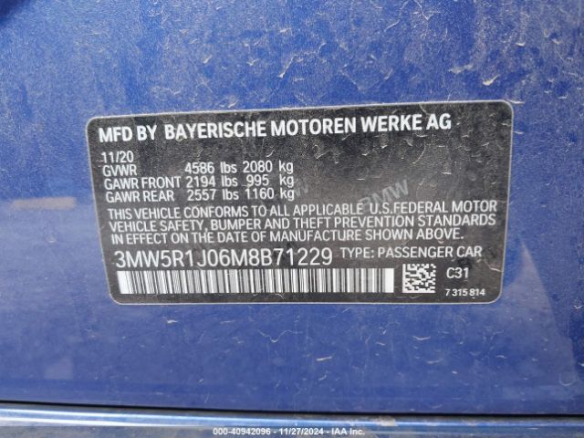 3MW5R1J06M8B71229 BMW 330I