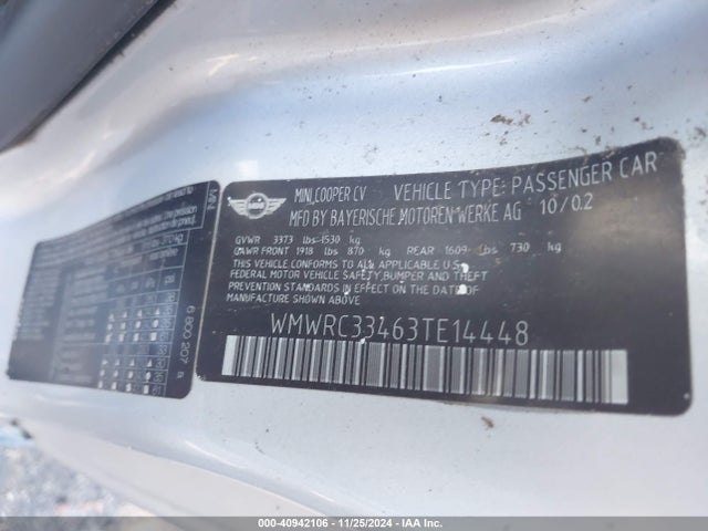 2003 MINI COOPER WMWRC33463TE14448 Photo 8