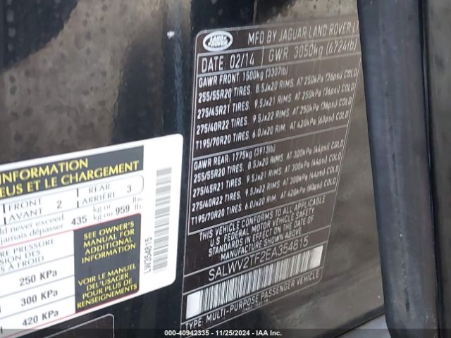 SALWV2TF2EA354815 Land Rover Range Rover Sport 5.0l V8 Supercharged Autobiography