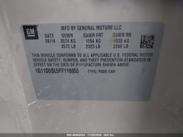 1G11D5SL5FF118055 Chevrolet MALIBU 2LT