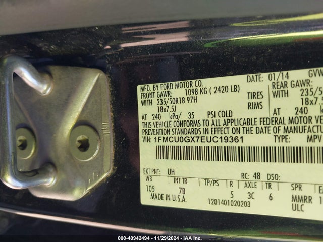 Ford ESCAPE SE 2014 1FMCU0GX7EUC19361 Image 9