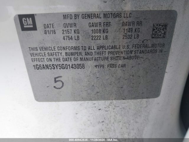 1G6AN5SY5G0143058 Cadillac ATS-V