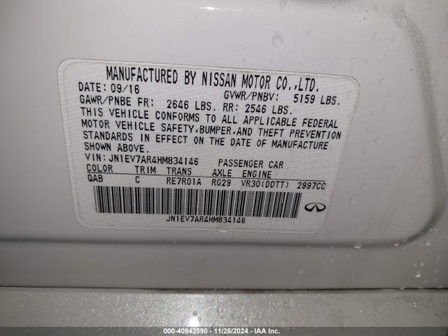 JN1EV7AR4HM834146 Infiniti Q50 3.0t Premium
