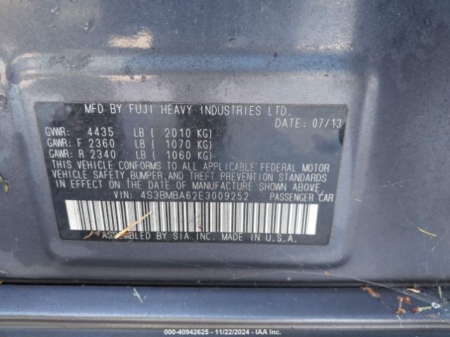 4S3BMBA62E3009252 Subaru Legacy 2.5i