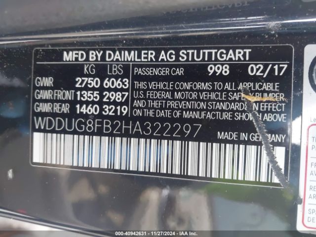 WDDUG8FB2HA322297 Mercedes-Benz S 550 4matic