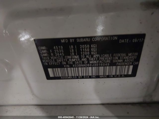 4S3BNAD60J3016049 Subaru Legacy 2.5i Premium