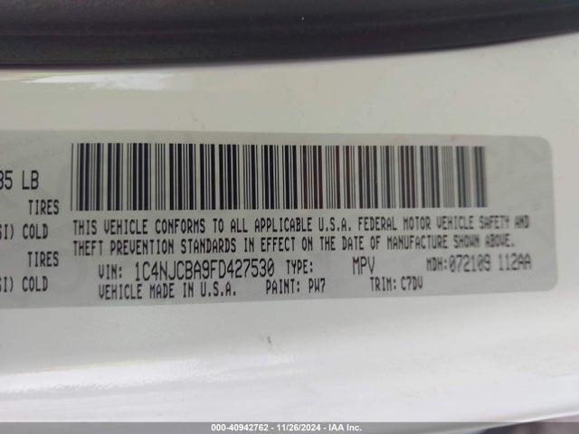 Jeep Compass Sport 2015 1C4NJCBA9FD427530 Image 9