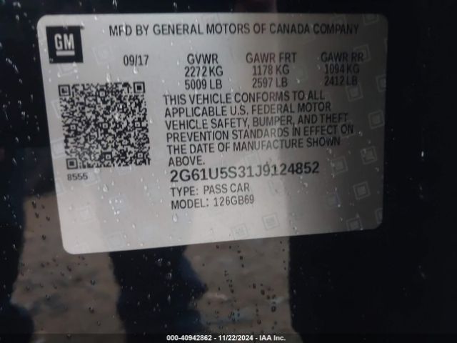2G61U5S31J9124852 Cadillac Xts W20 Livery Package