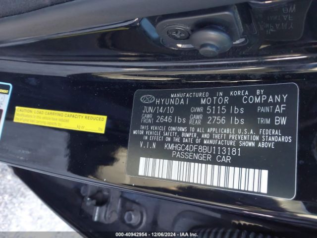 2011 HYUNDAI GENESIS KMHGC4DF8BU113181 Photo 8