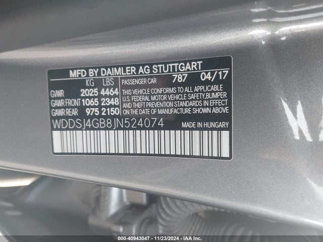 WDDSJ4GB8JN524074 Mercedes-Benz CLA 250 4MATIC