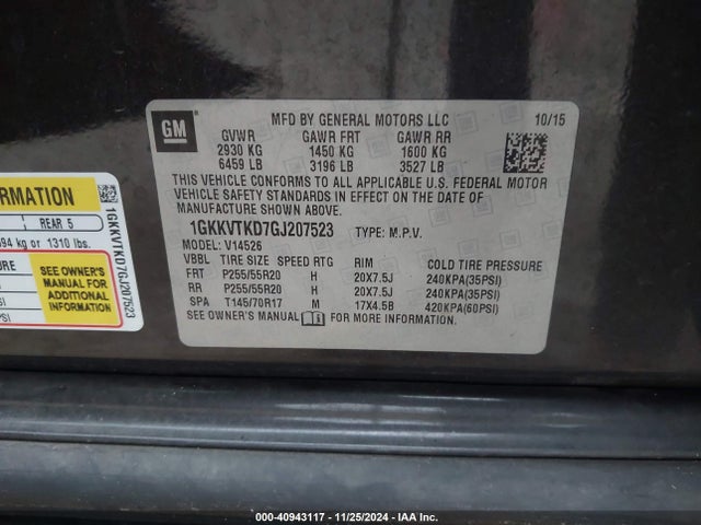 1GKKVTKD7GJ207523 GMC Acadia Denali