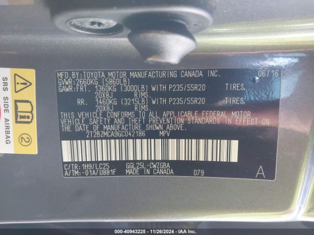 2T2BZMCA9GC042186 Lexus Rx 350 F Sport