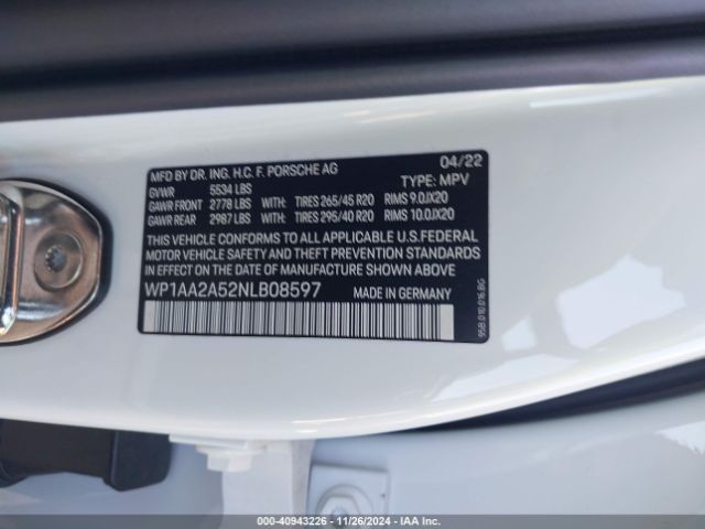 WP1AA2A52NLB08597 Porsche Macan