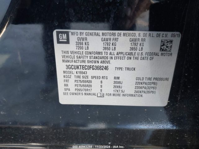 3GCUKTEC0FG368246 Chevrolet Silverado 1500 High Country