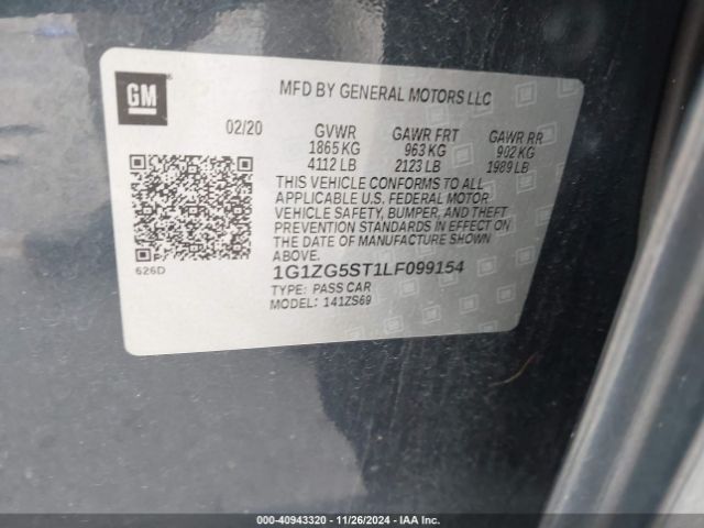 1G1ZG5ST1LF099154 Chevrolet Malibu Fwd Rs