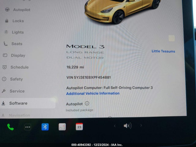 Tesla Model 3 Long Range Dual Motor All-wheel Drive 2023 5YJ3E1EBXPF454881 Image 7