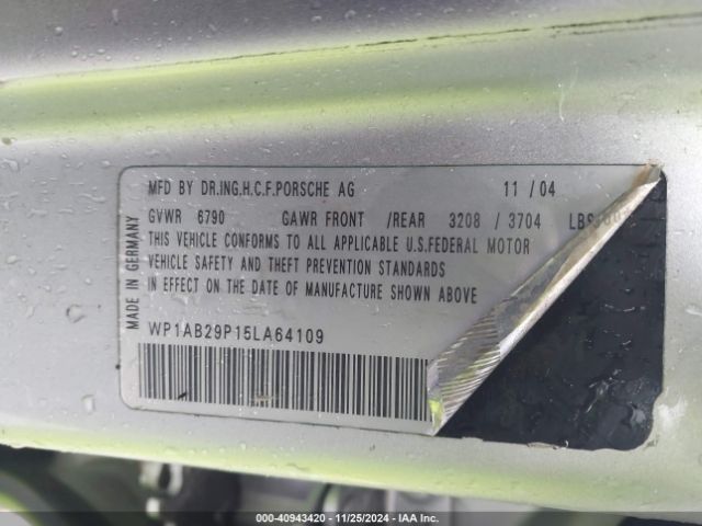 2005 PORSCHE CAYENNE WP1AB29P15LA64109 Photo 8