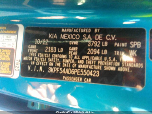3KPF54AD6PE550423 KIA Forte Gt-line