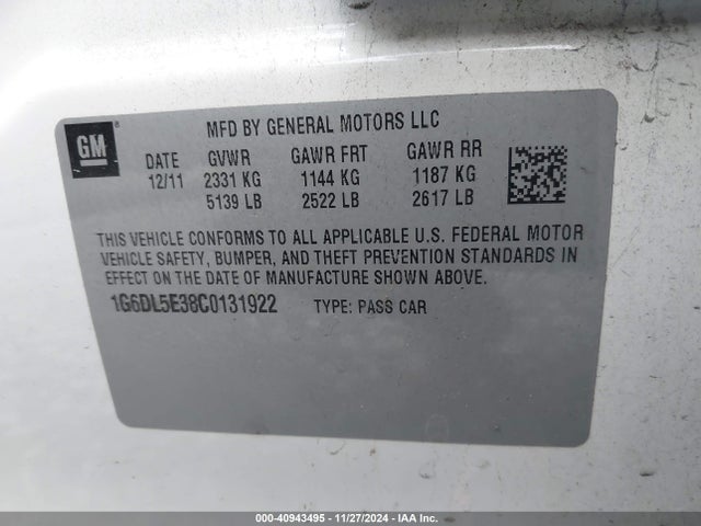 2012 CADILLAC CTS 1G6DL5E38C0131922 Photo 8