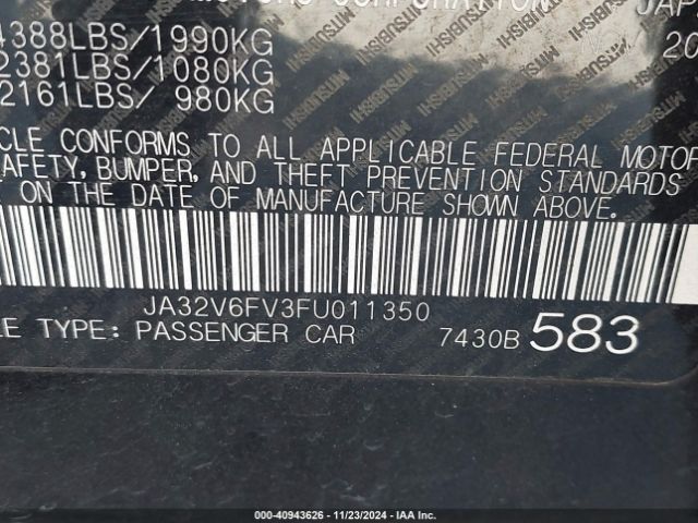 JA32V6FV3FU011350 Mitsubishi Lancer Ralliart