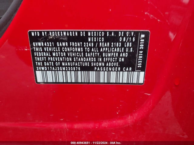 3VWD17AJ3GM230876 Volkswagen Jetta 1.8t Sport