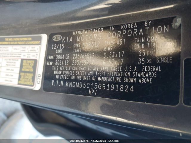 KNDMB5C15G6191824 KIA SEDONA LX
