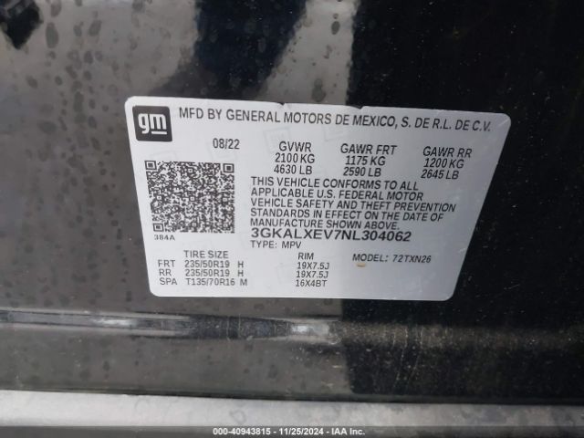 3GKALXEV7NL304062 GMC Terrain Awd Denali