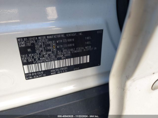 4T3D6RFV2NU076233 Toyota Rav4 Hybrid Limited