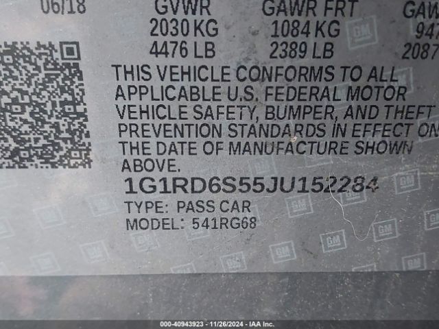 1G1RD6S55JU152284 Chevrolet Volt Premier