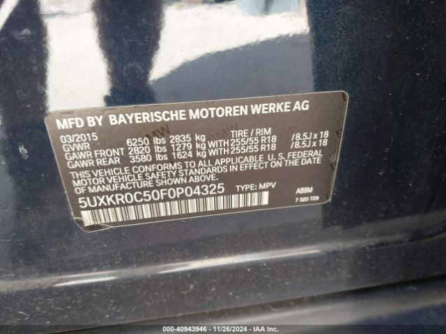 5UXKR0C50F0P04325 BMW X5 Xdrive35i