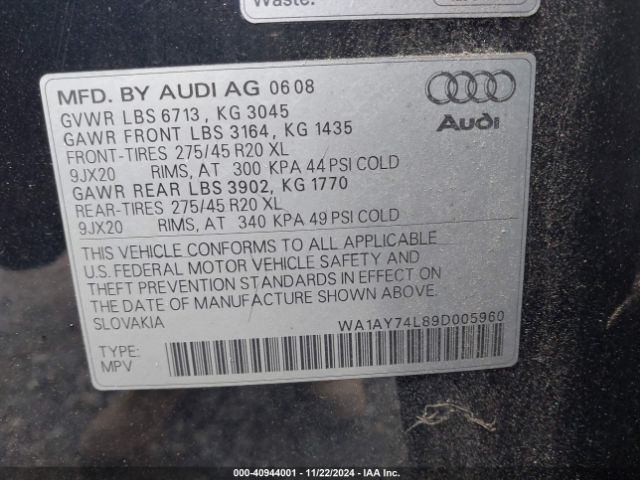 2009 AUDI Q7 WA1AY74L89D005960 Photo 8