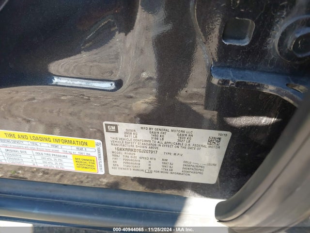 1GKKRRKD7GJ207917 GMC llt - sidi, alum, 60 degrees
