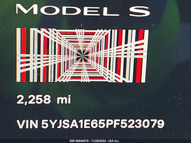 5YJSA1E65PF523079 Tesla Model S Plaid Tri Motor All-wheel Drive
