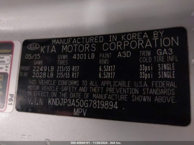 KNDJP3A50G7819894 KIA SOUL +