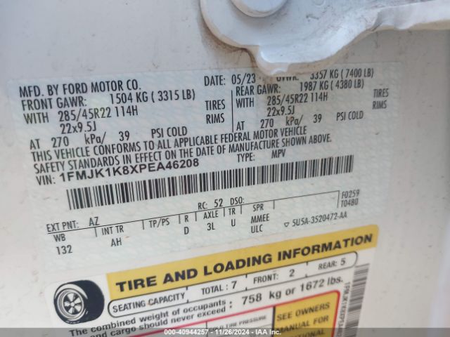 1FMJK1K8XPEA46208 Ford Expedition Limited Max