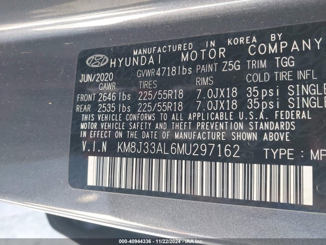 Hyundai TUCSON SEL 2021 KM8J33AL6MU297162 Image 9