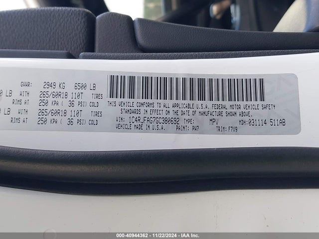 1C4RJFAG7GC380692 Jeep Grand Cherokee Laredo