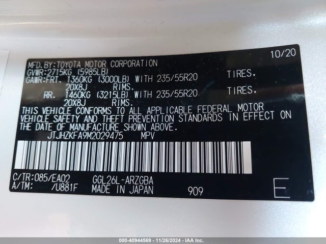 JTJHZKFA9M2029475 Lexus 2gr-fks