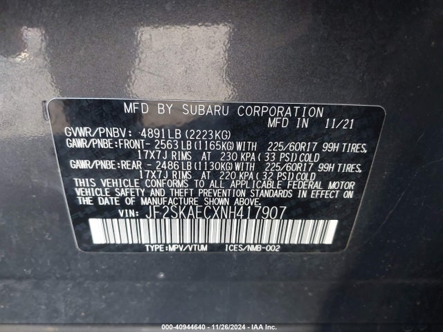 Subaru Forester Premium 2022 JF2SKAECXNH417907 Image 9