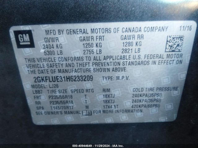 2GKFLUE31H6233209 GMC Terrain Slt