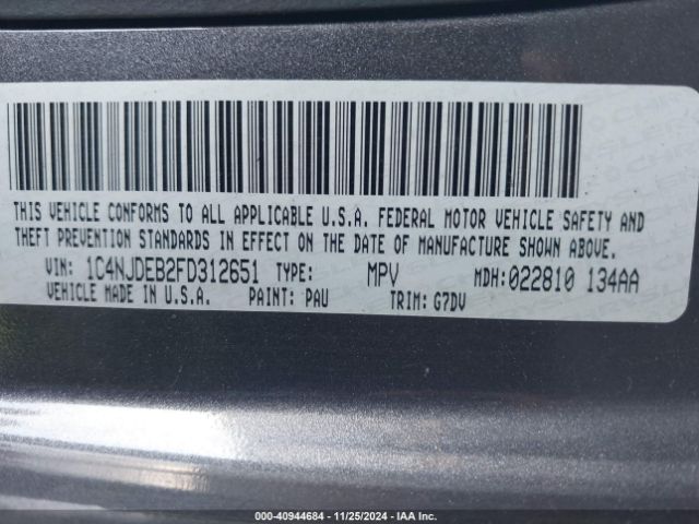 1C4NJDEB2FD312651 Jeep Compass Latitude