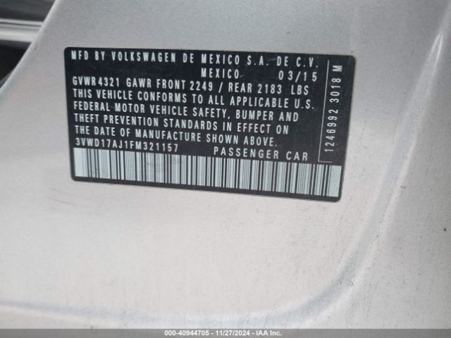 3VWD17AJ1FM321157 Volkswagen Jetta 1.8t Se