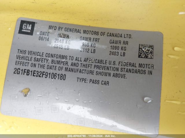 2G1FB1E32F9106180 Chevrolet Camaro 2ls