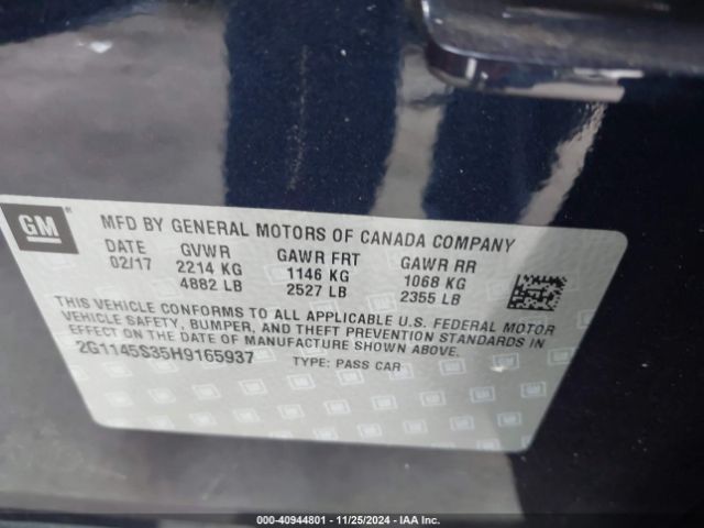 2G1145S35H9165937 Chevrolet IMPALA 2LZ