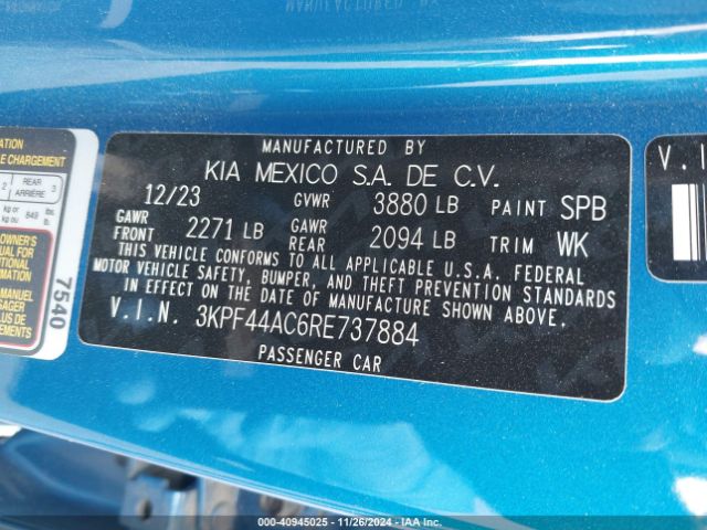 3KPF44AC6RE737884 KIA Forte Gt Manual