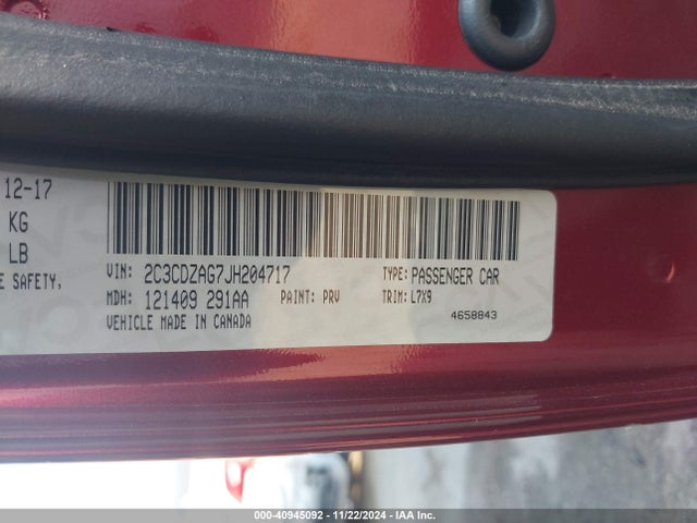 Dodge Challenger Sxt 2018 2C3CDZAG7JH204717 Image 9