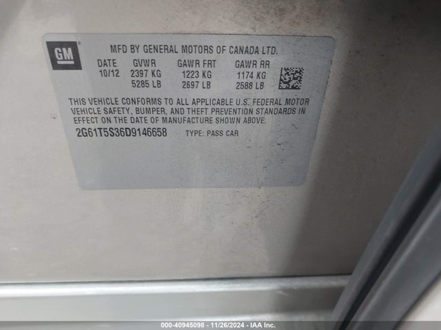 2013 CADILLAC XTS 2G61T5S36D9146658 Photo 8