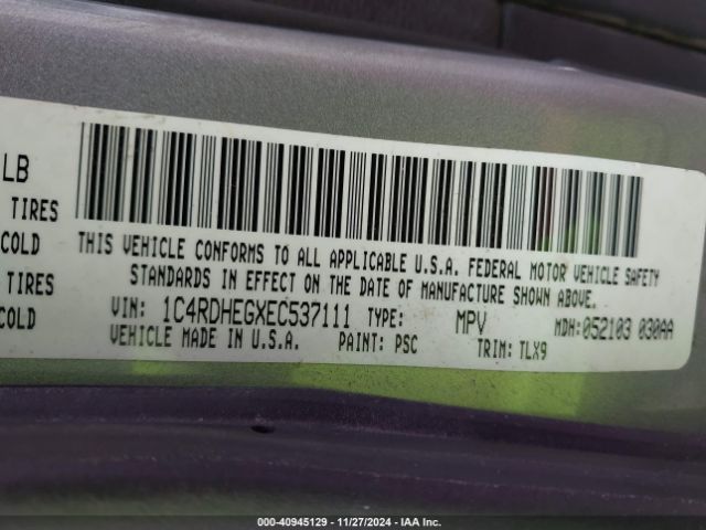 1C4RDHEGXEC537111 Dodge Durango Citadel