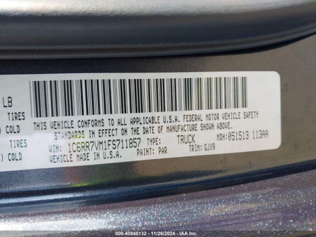 1C6RR7VM1FS711857 RAM 1500 Laramie