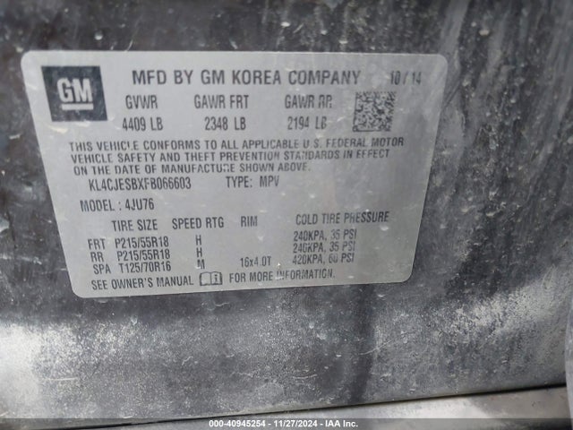 KL4CJESBXFB066603 Buick Encore